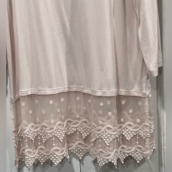 NWT Kaktus Cream Lace Loose Knit blouse tunic - Picture 4 of 8